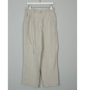 J Crew 100% Linen Pants Khaki Tan Loose Lagenlook